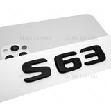 18-21 S 63 AMG Letter 3D Emblem Trunk Logo Nameplate Badge Decorate Matte Black