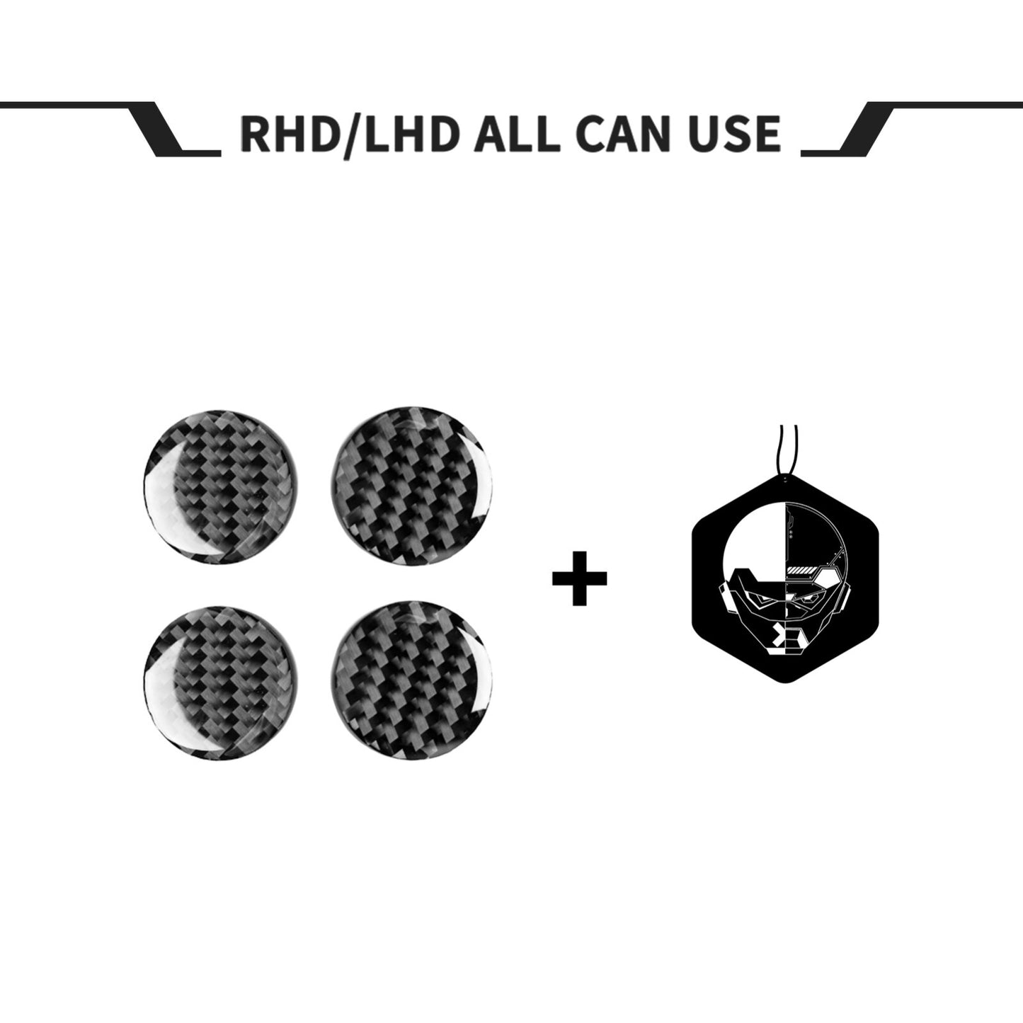 4pcs 20mm Door Lock Keyhole Protector Cover Accessories Sticker Decal - Carbon Fiber