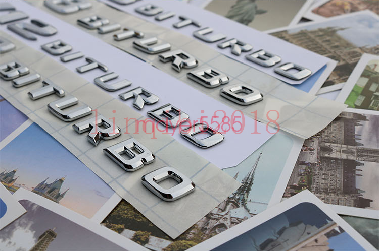 Chrome " G55 AMG V8 BITURBO " Letters Trunk Embl Badge Sticker for Mercedes Benz
