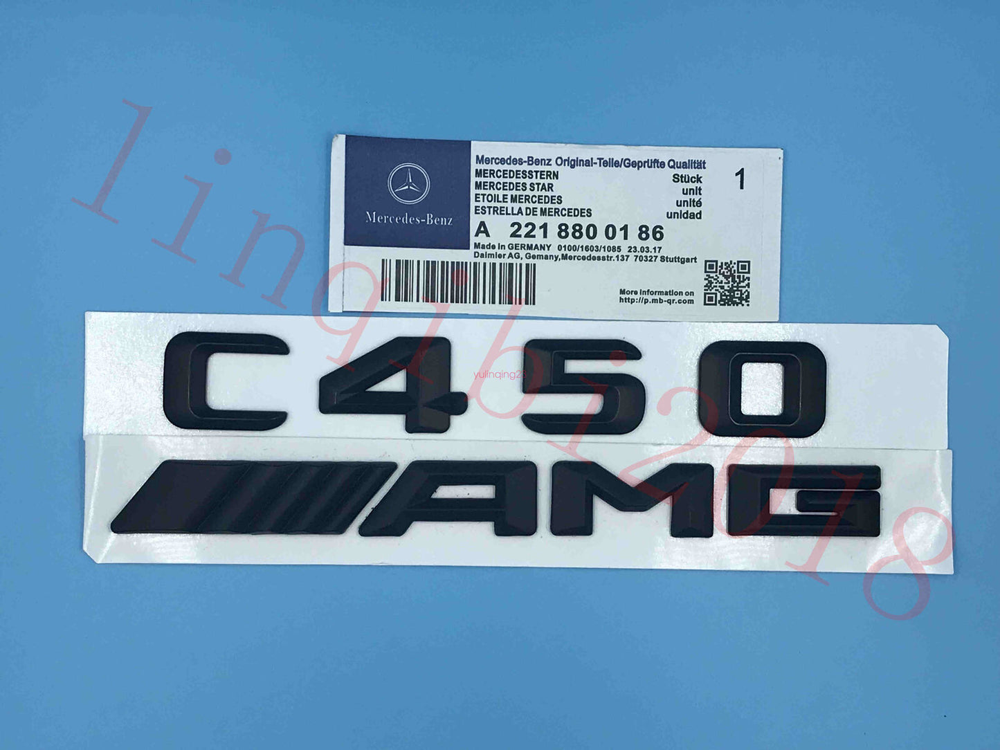 Matte Black "C450 + AMG" Letters Trunk Embl Badge Sticker for NEW C450