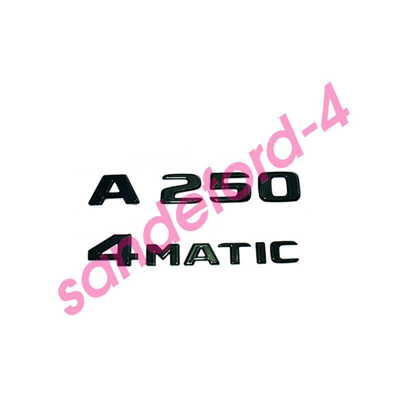 A250 4MATIC Rear Star Emblem Black Letter Badge Logo Set for AMG W176