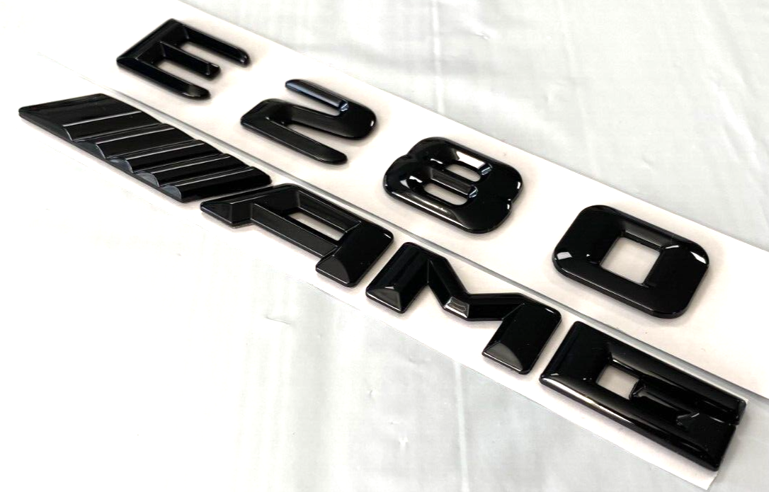 2X BLACK E280+AMG FOR MERCEDES E280 REAR TRUNK EMBLEM BADGE NAMEPLATE