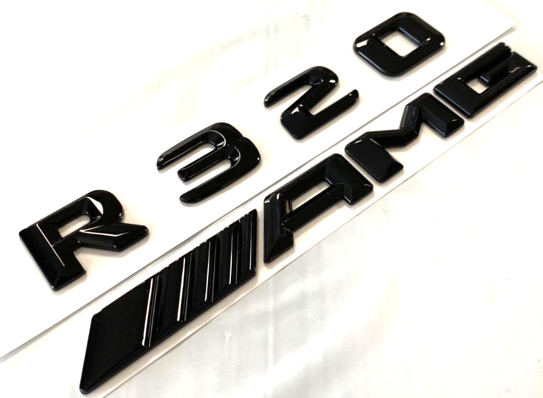 BLACK R320+AMG FOR MERCEDES R320 REAR TRUNK LIFTGATE EMBLEM BADGE NAMEPLATE