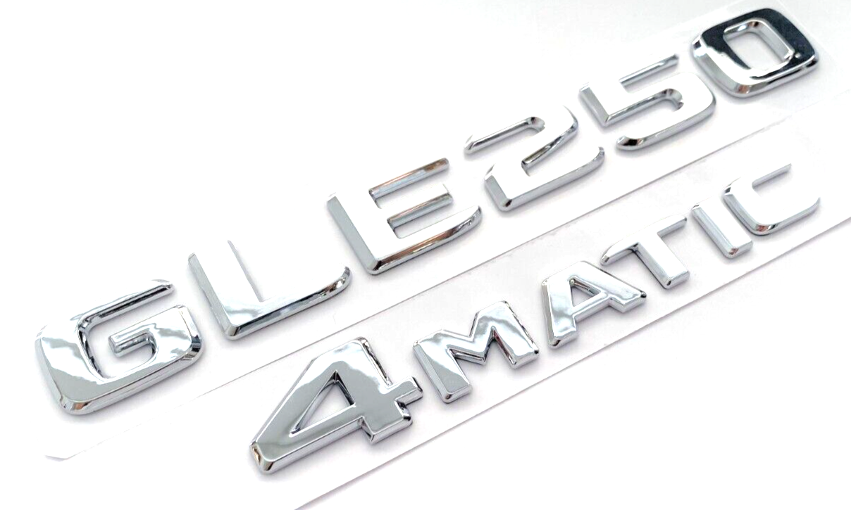GLE250+4MATIC CHROME FOR MERCEDES REAR TRUNK EMBLEM BADGE NAMEPLATE DECAL NUMBER