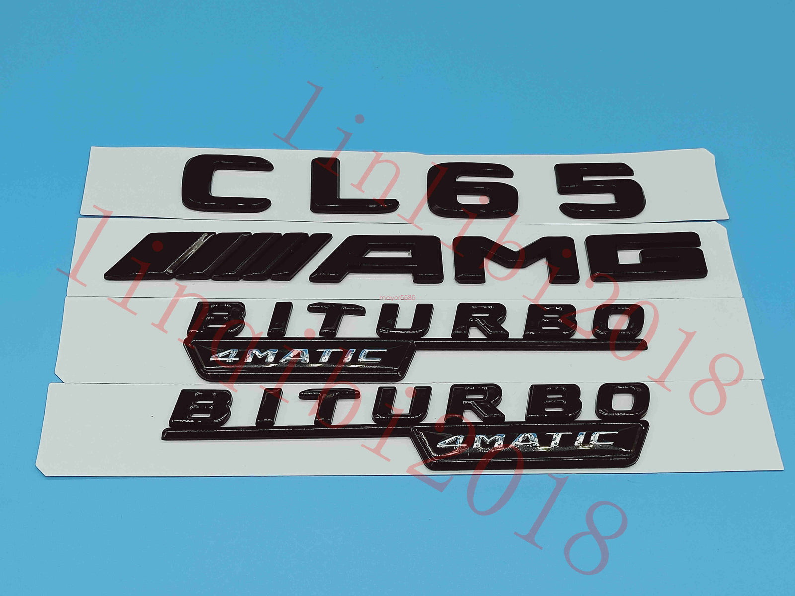 Flat Gloss Black " CL65 AMG BITURBO" Emblem Badge Sticker for Mercedes Benz CL65