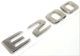 E200 Chrome Rear Trunk Emblem Badge Nameplate Decal Letter Number Sticker ABS