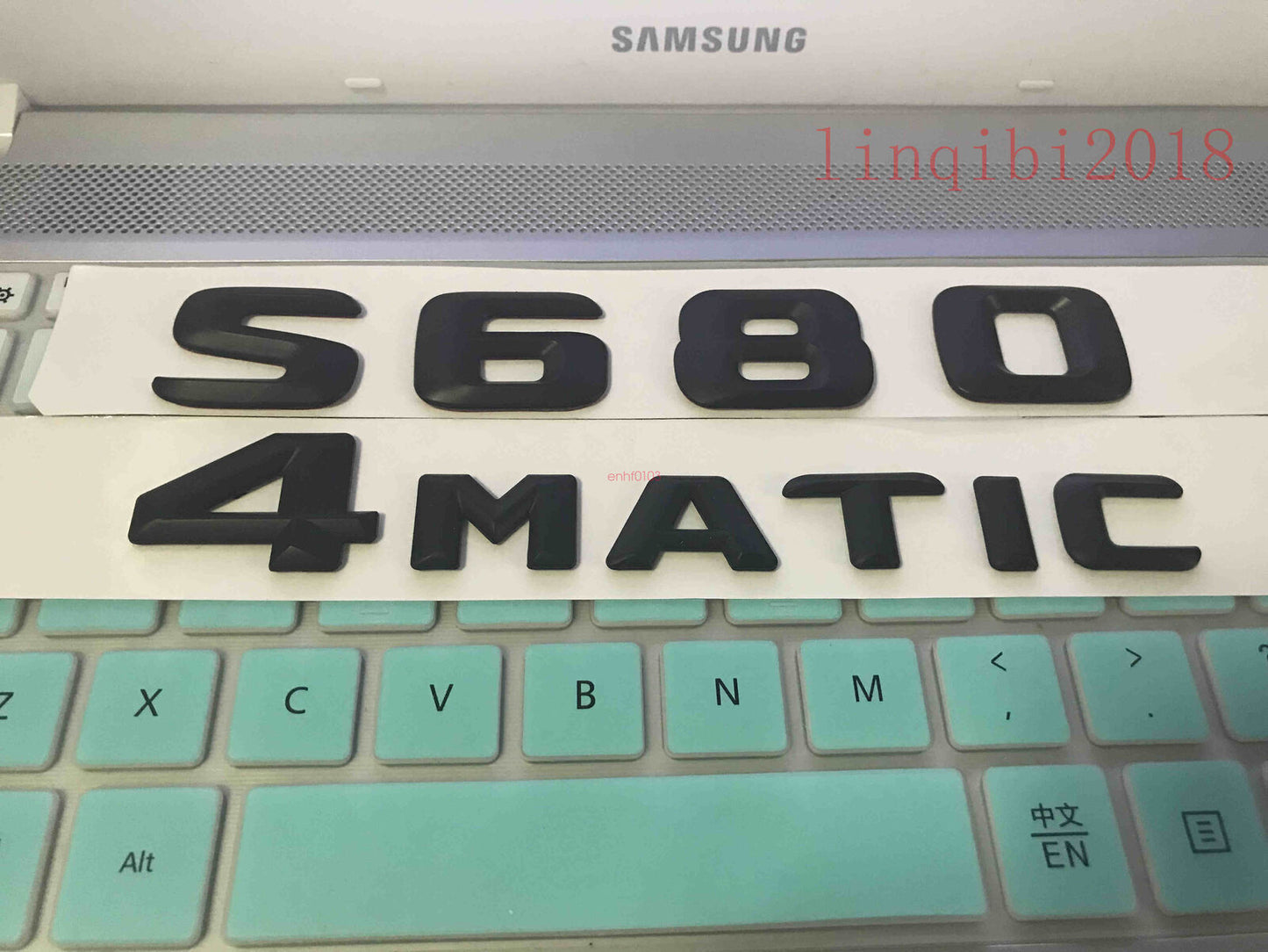 Matt black "S680 + 4 MATIC" Letters Trunk Emblem Badge Sticker for Mercedes Benz