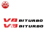 S63 + AMG + V8 BITURBO GLOSSY BLACK RED Emblem Badge for Mercedes Benz S63 2018+