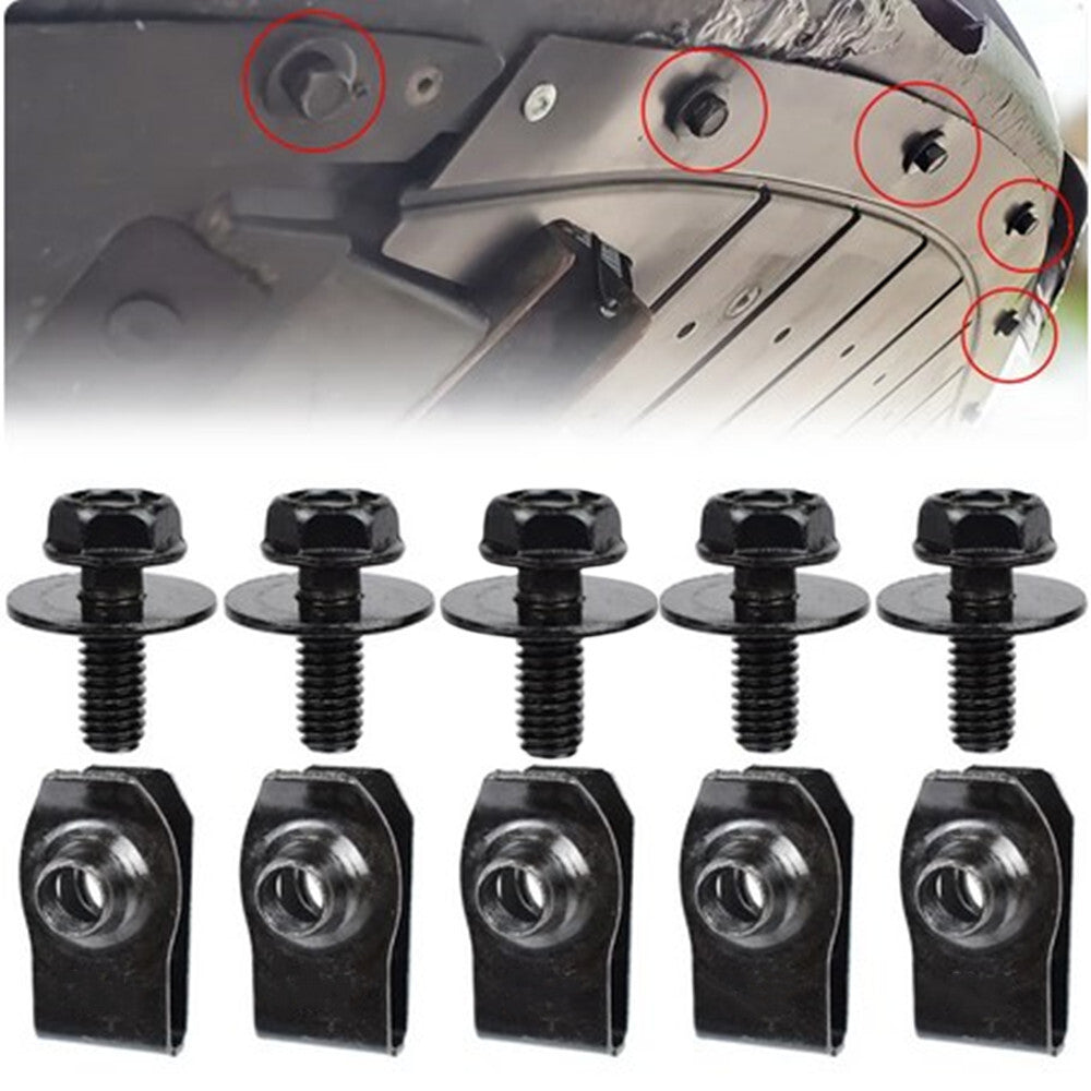 Body Bolts & U-nut Clips Set M6 Engine Covers Undertray Splash Shield Guard Trim