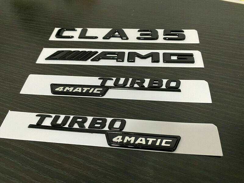 Gloss Black CLA35 AMG TURBO 4MATIC replacement Badge Emblem C118 CLA Class