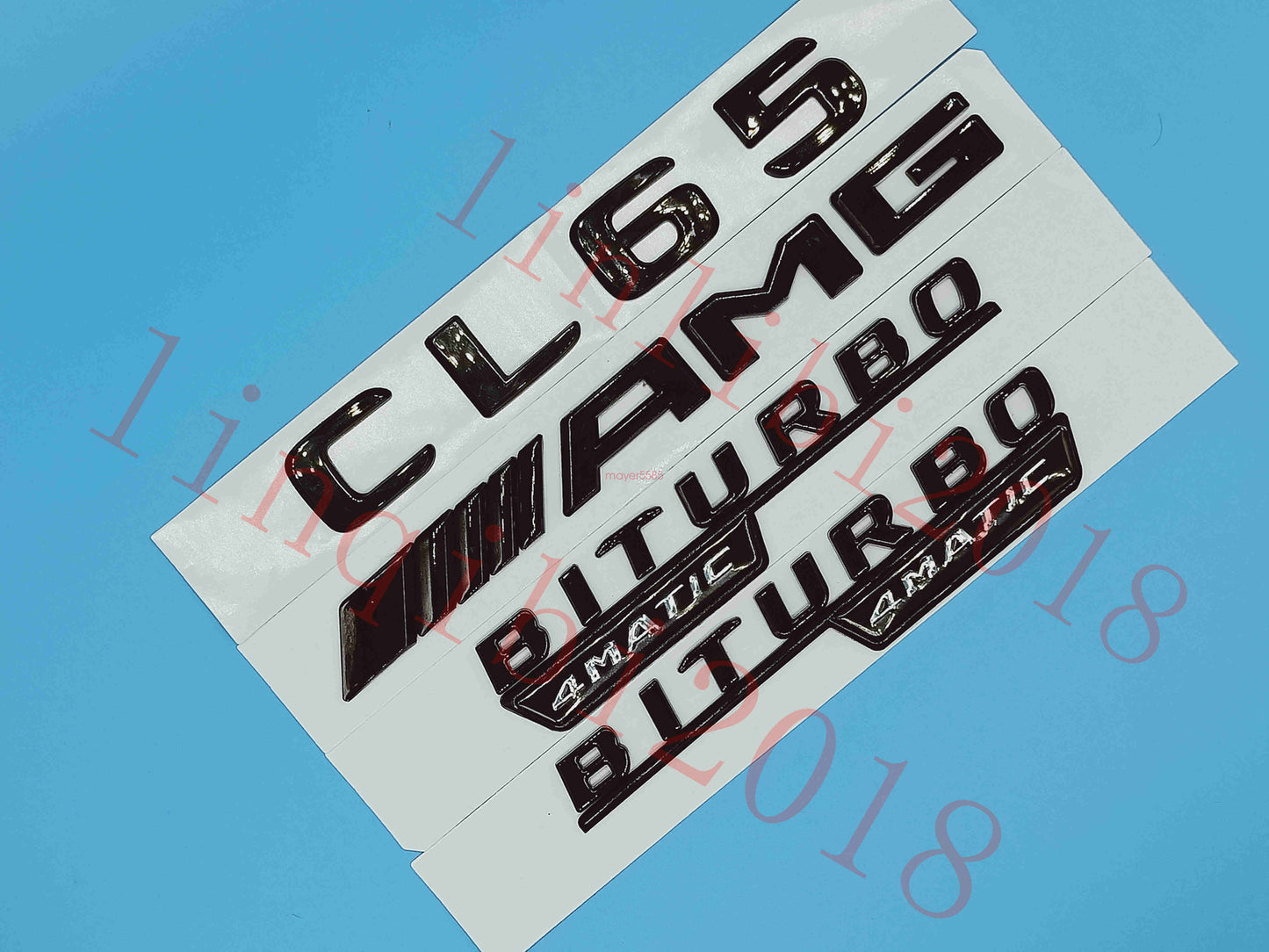 Flat Gloss Black " CL65 AMG BITURBO" Emblem Badge Sticker for Mercedes Benz CL65