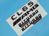 Flat Gloss Black " CL65 AMG BITURBO" Emblem Badge Sticker for Mercedes Benz CL65