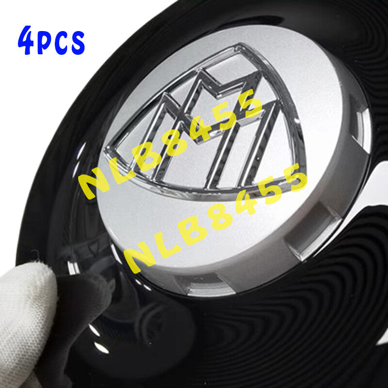 4x Maybach Gloss Black Wheel Center Hub Caps Emblem For 2020 Mercedes Benz S450