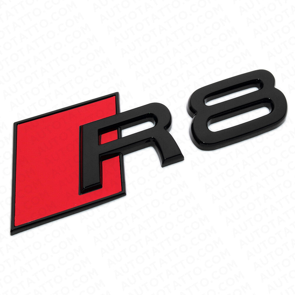 Audi R8 Gloss Black Rear Letter Trunk Lid Badge Trunk Emblem Badge Logo Sport
