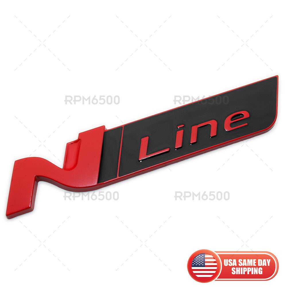 Universal Car Fender Side Marker Logo Badge Nameplate Emblem Sport Red & Black