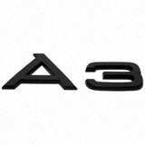 For Audi A3 Matte Black Rear Letter Tail Badge Trunk Emblem Badge Logo Sport