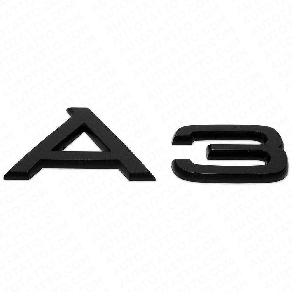 For Audi A3 Matte Black Rear Letter Tail Badge Trunk Emblem Badge Logo Sport