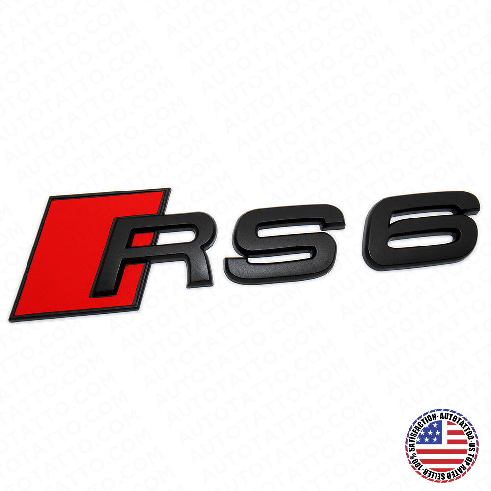 Audi RS 6 Matte Black Rear Letter Tail Nameplate Trunk Emblem Badge Sport