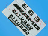 Gloss Black Flat " E63 AMG BITURBO " Trunk Embl Badge Sticker for Mercedes Benz