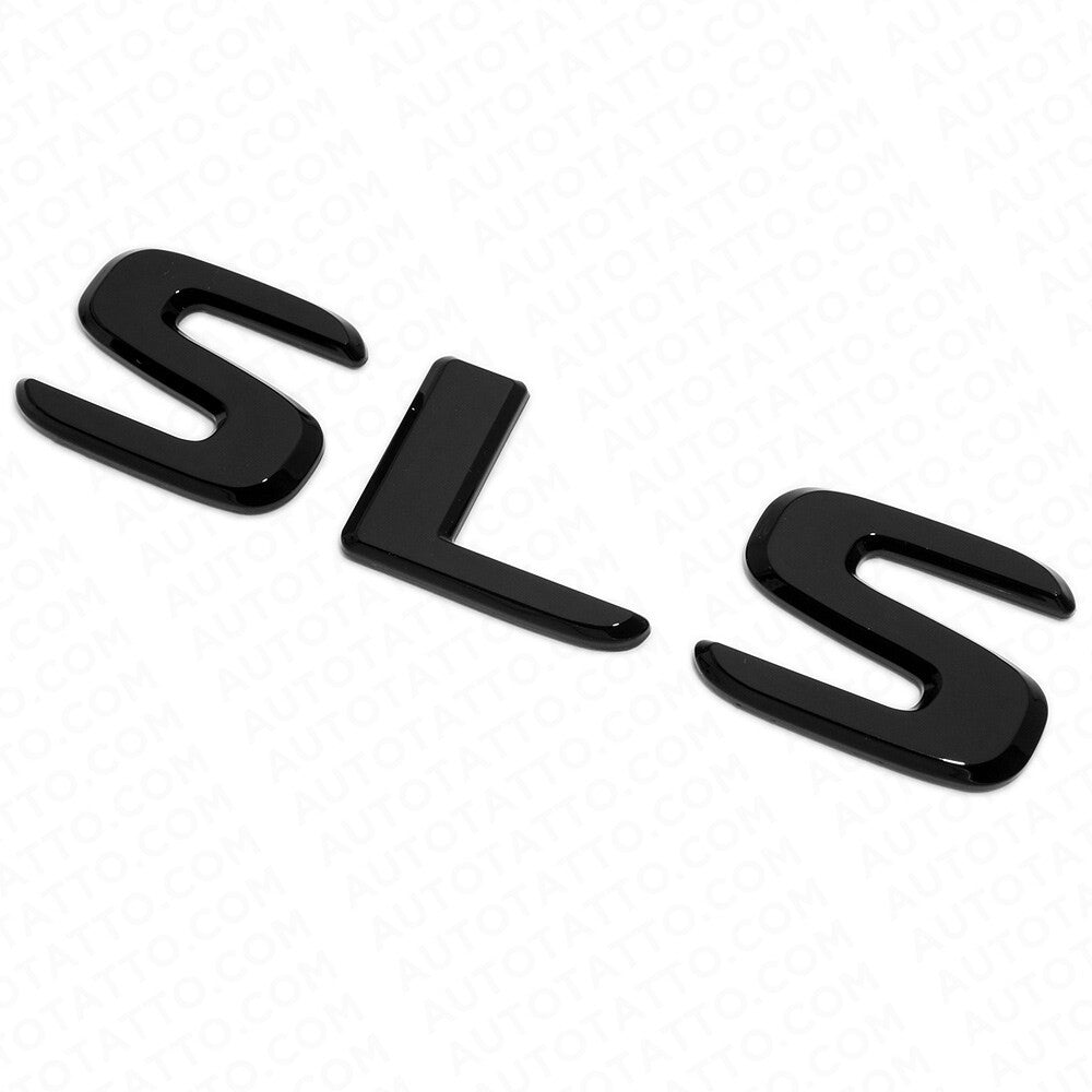 Benz SLS AMG Letter Emblem Trunk Logo Nameplate Badge Decorate Sport Gloss Black