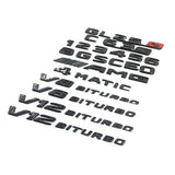 4PCS Gloss Black C63 S AMG V8 BITURBO Emblem Badge Set For Benz W205 C63 AMG