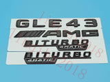 Flat Gloss Black "GLE43 AMG BITURBO" Emblem Badge Sticker for Mercedes Benz GLE