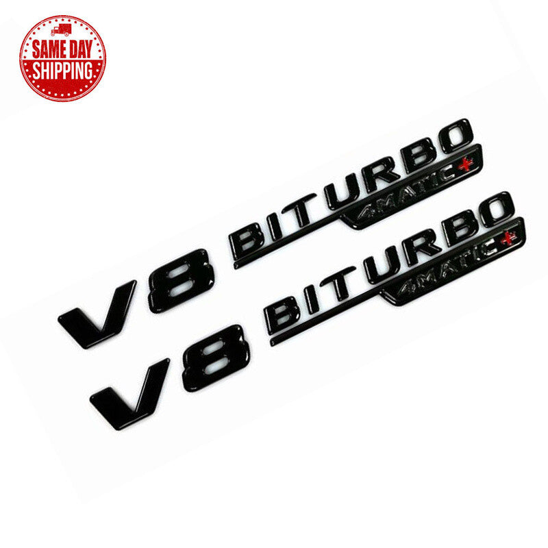 Gloss Black/Red E63s AMG V8 BITURBO 4MATIC+ Badge Emblem for Mercedes Benz W213