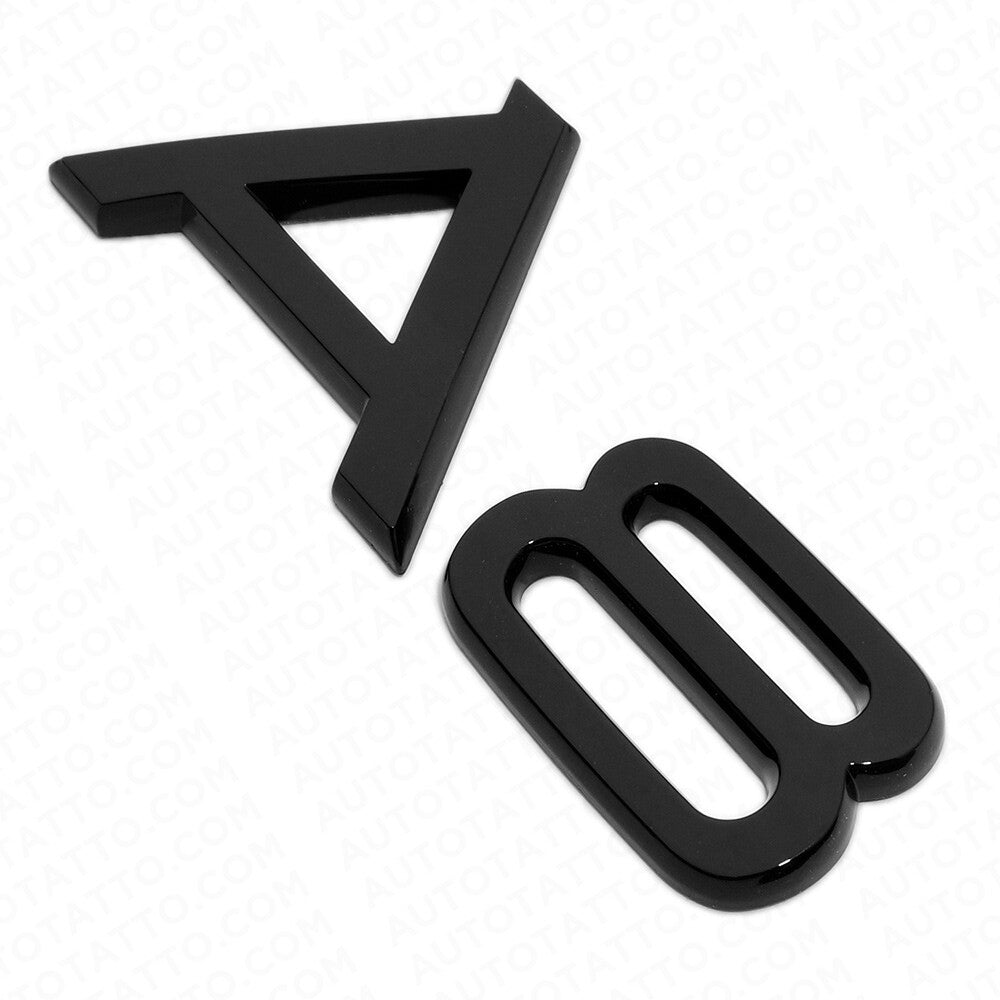 For Audi A8 Gloss Black Rear Letter Tail Badge Trunk Emblem Badge Logo Sport