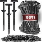 100 PCS Nylon Universal Cable Tie Buckle，Heavy Duty Self-Locking Zip Ties Holder