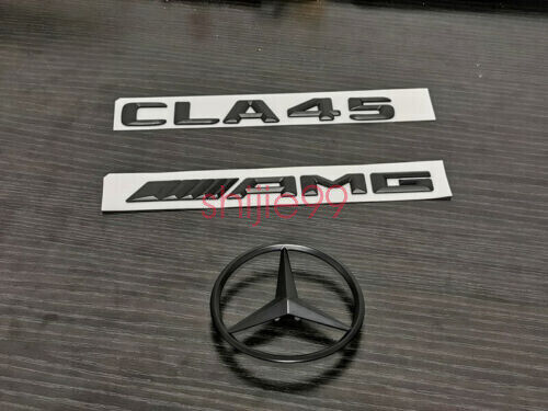 Gloss Black CLA45 AMG and Rear Star replacement PACKAGE Badge Sticker CLA Sedan