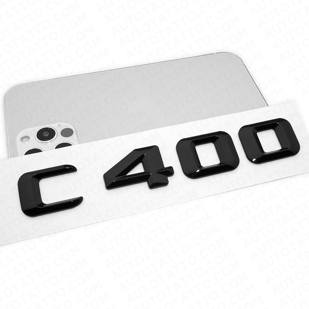 2015 C400 Emblem Trunk Lid Letter Logo Nameplate Badge Decorate AMG Gloss Black