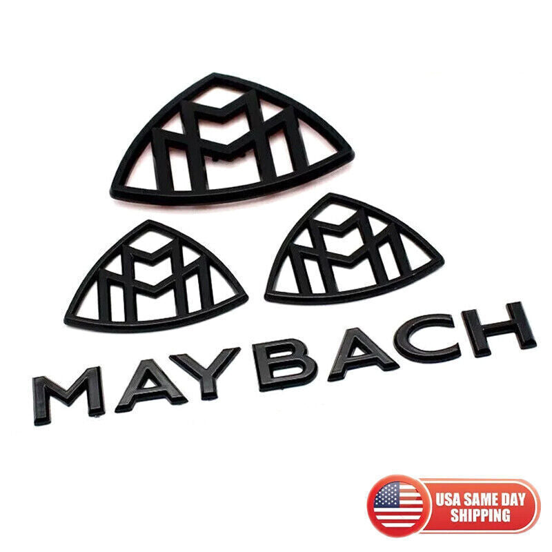 4 x For Mercedes S Class W222 Maybach Gloss Black Side Rear Trunk Badge Emblem