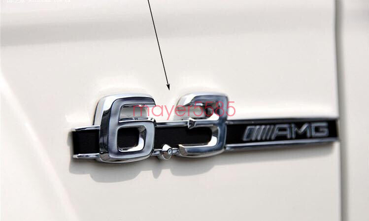 Chrome " C63+ AMG + 6.3 AMG" Letters Trunk Embl Badge Sticker for Mercedes Benz