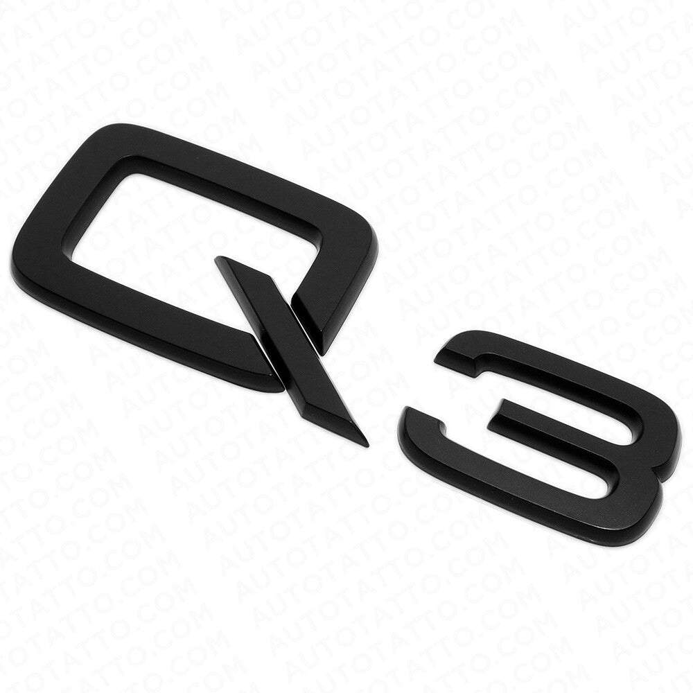 Audi Q3 Matte Black Rear Letter Liftgate Nameplate Trunk Emblem Badge Sport