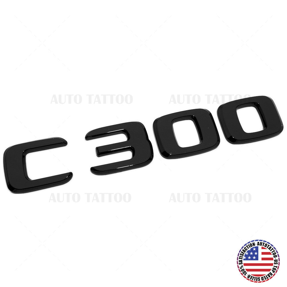 17-21 C300 Emblem Trunk Lid Letter Logo Nameplate Badge Decorate AMG Gloss Black