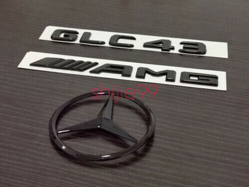 Gloss Black GLC43 AMG and Rear Star replacement PACKAGE Badge Sticker X253 GLC