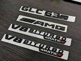 Gloss Black GLC63S GLC63 AMG Biturbo 4matic+ emblem badge For Mercedes-Benz GLC