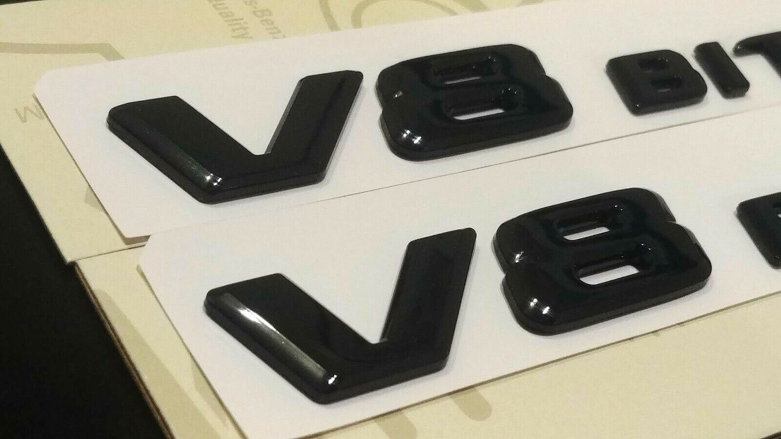 *SALE* 2 x Mercedes V8 BITURBO Plus Fender AMG Emblem GLOSS BLACK E63 C63 G63