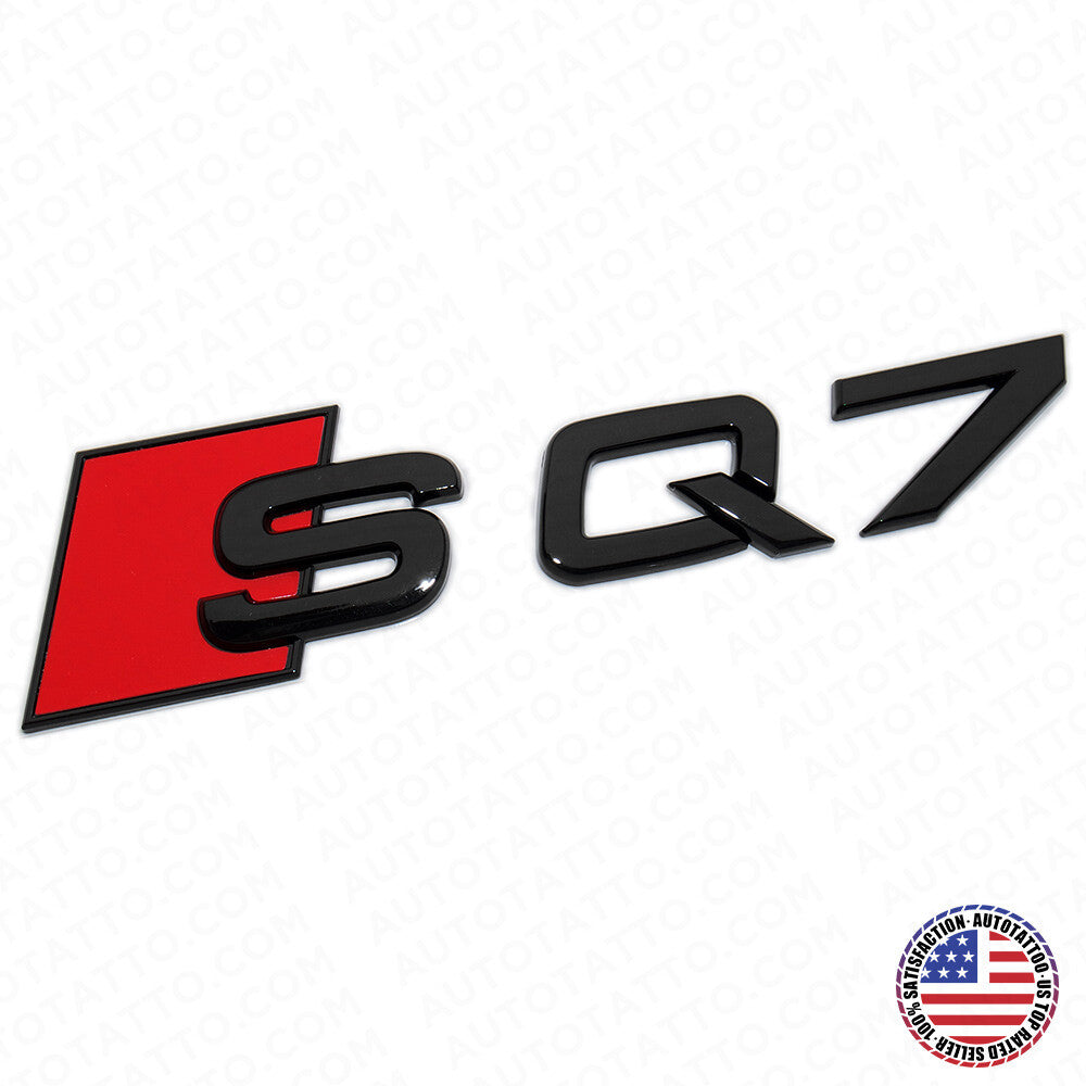 Audi SQ7 Gloss Black Rear Letter Liftgate Badge Trunk Emblem Badge Logo Sport