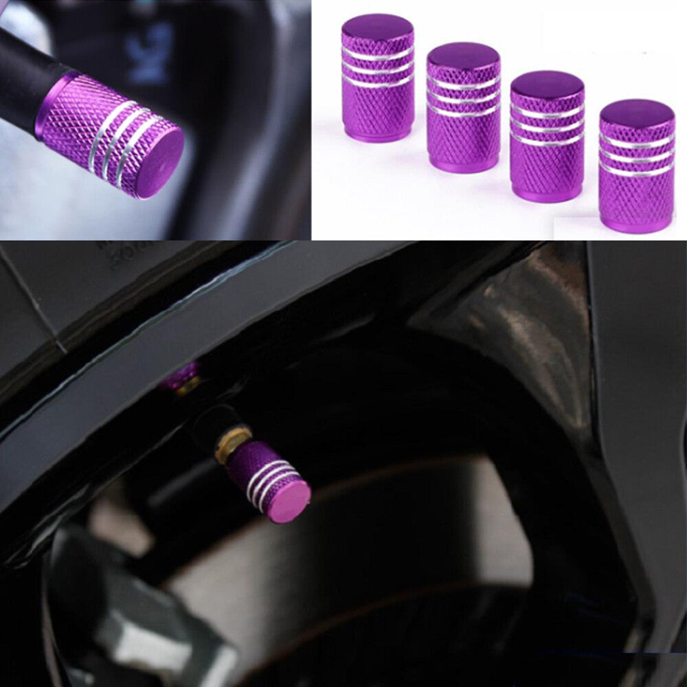 4x Aluminum Car Tyre Tire Air Valve Stem Screws Caps Cover Accessories Universal