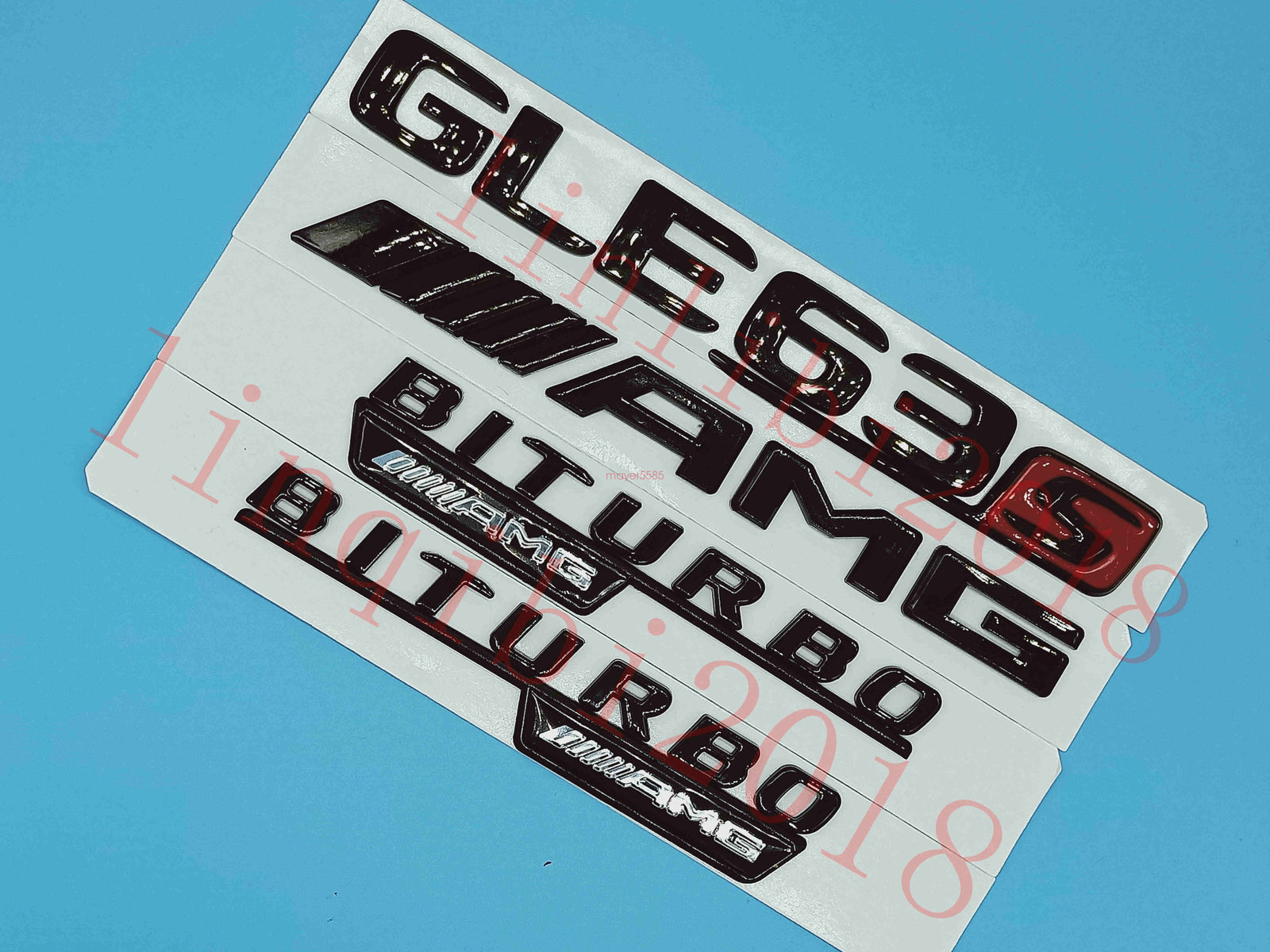 Gloss Black Flat "GLE63s AMG BITURBO" Trunk Embl Badge Sticker for Mercedes Benz