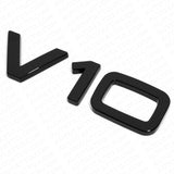 2x Audi Gloss Black V10 Side Fender Marker Letter Nameplate Emblem Badge Sport