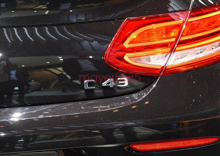 Black C63 + AMG + V8 BITURBO Trunk Emblem Badge Sticker for Mercedes Benz W205