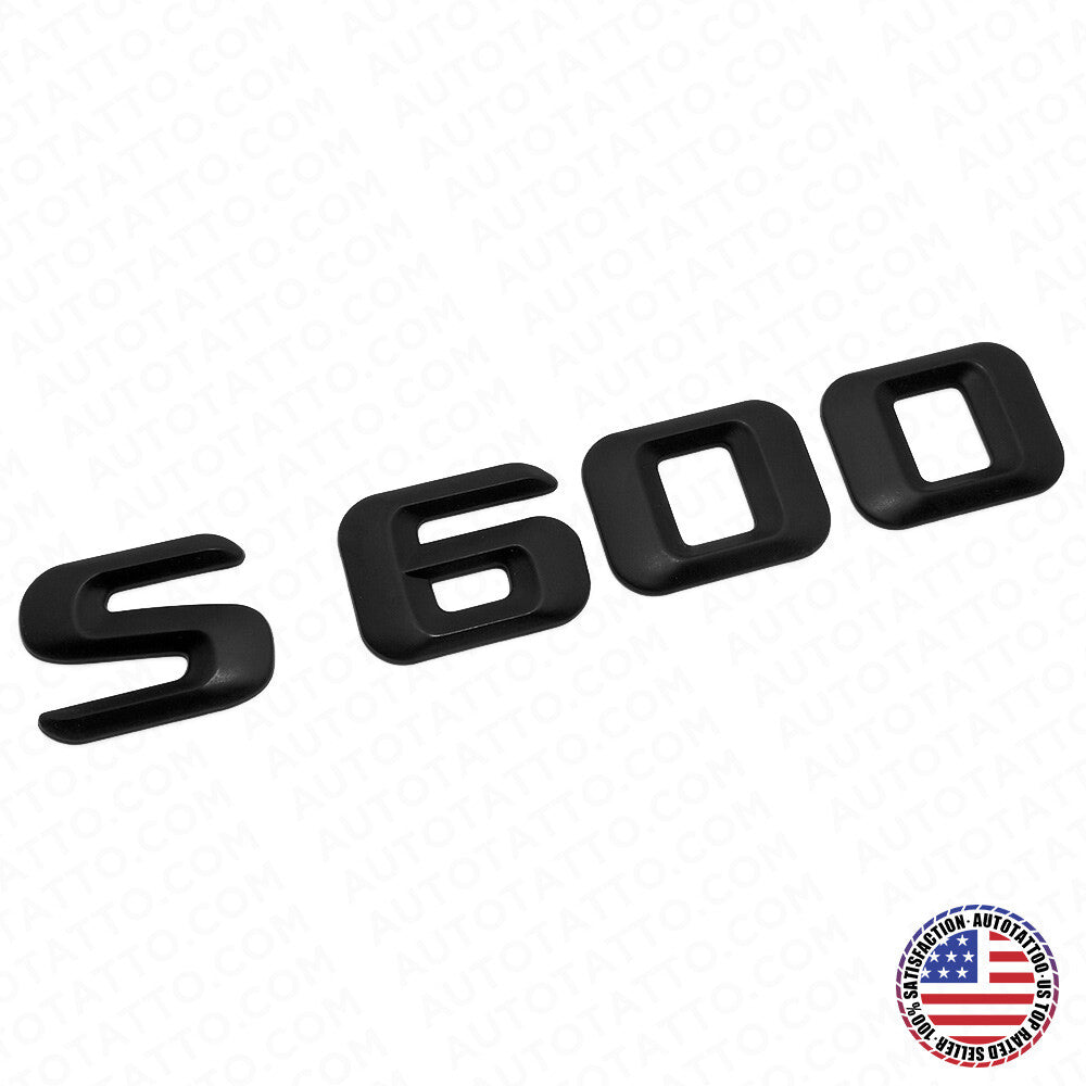 14-17 S 600 AMG Letter 3D Emblem Trunk Logo Nameplate Badge Decorate Matte Black