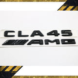 CLA GLOSS BLACK SET AMG CLA45 & REAR TRUNK BADGES EMBLEMS STICKER