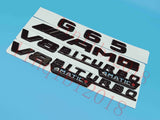 Gloss Black Flat G65 AMG V8 BITURBO Trunk Embl Badge Sticker for Mercedes Benz