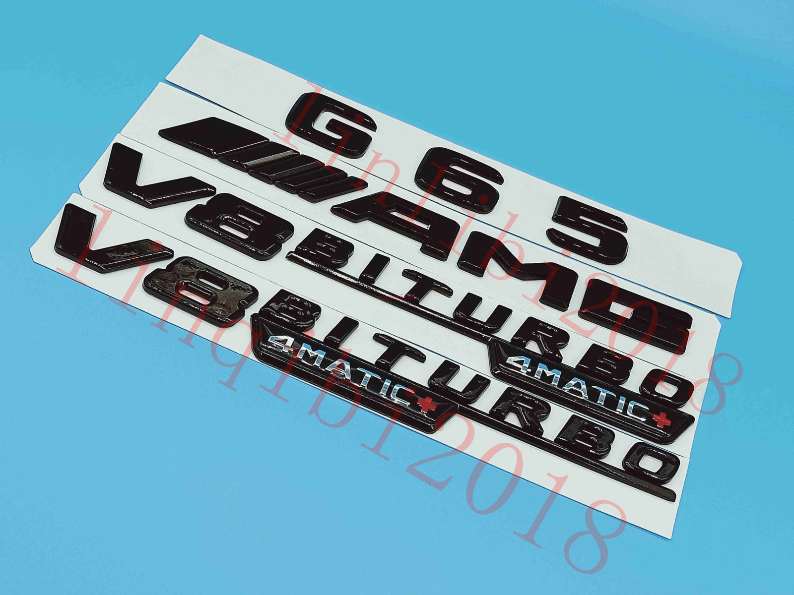 Gloss Black Flat G65 AMG V8 BITURBO Trunk Embl Badge Sticker for Mercedes Benz