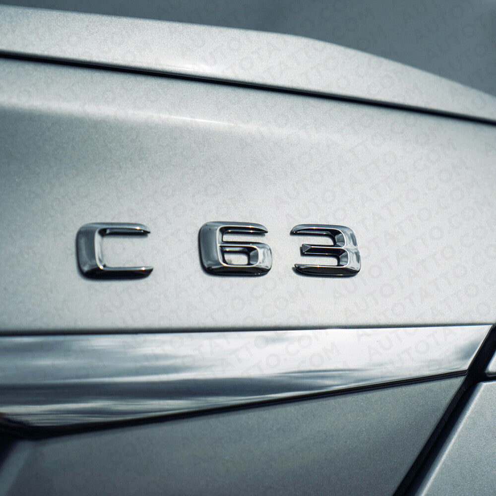 15-16 C 63 AMG Letter Emblem 3D Trunk Logo Nameplate Badge Decorate Sport Chrome
