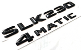 2X BLACK SLK230+4MATIC FOR MERCEDES SLK230 REAR TRUNK EMBLEM BADGE NAMEPLATE