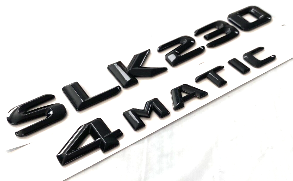 2X BLACK SLK230+4MATIC FOR MERCEDES SLK230 REAR TRUNK EMBLEM BADGE NAMEPLATE